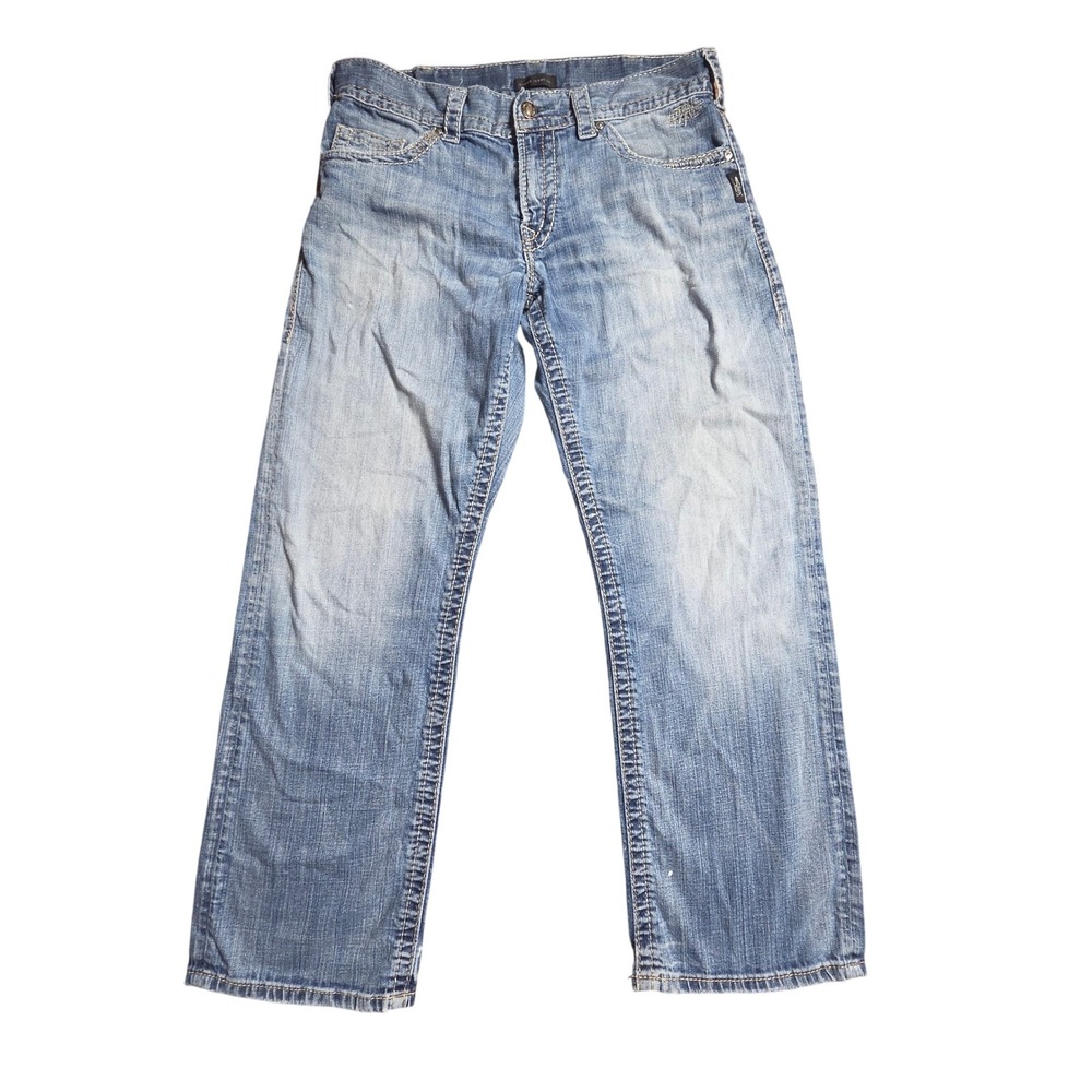 Silver Jeans Co Zac Relaxed Straight Leg Jeans 34x32 Medium Wash M42408LD191